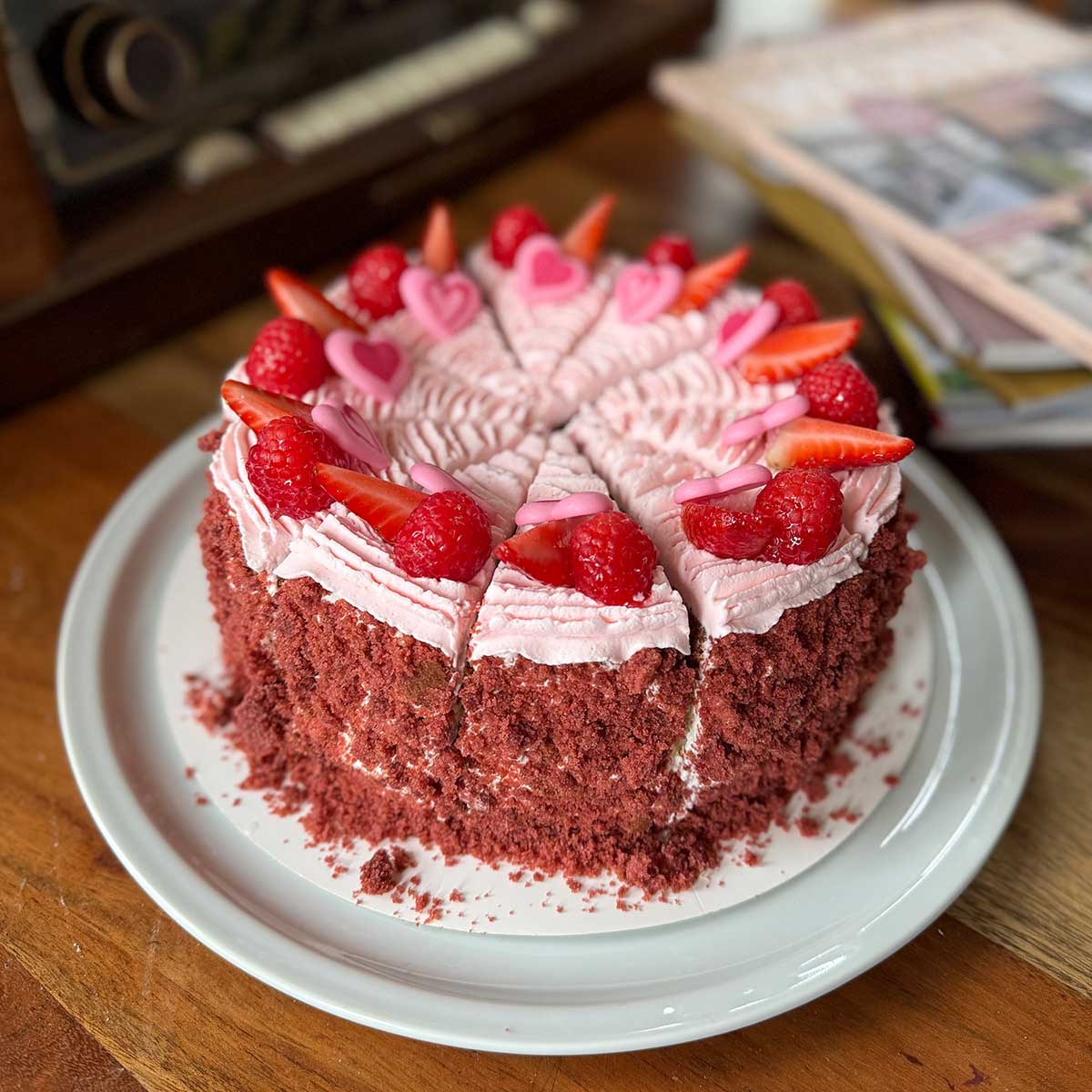 Red Velvet met aardbeien